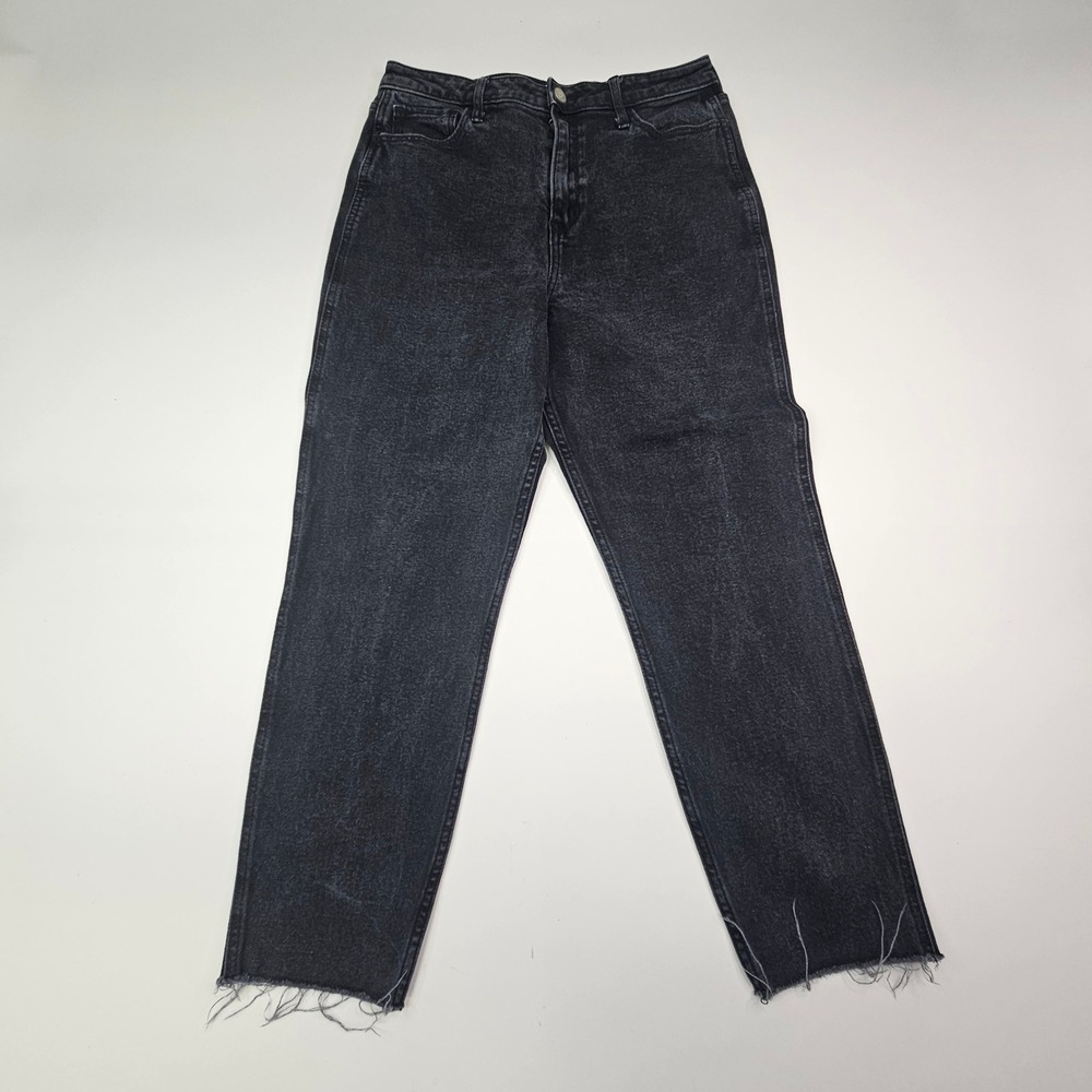 Hollister Straight Leg Jeans Women 29 x 27 Charcoal Black Good Raw Hem High Rise